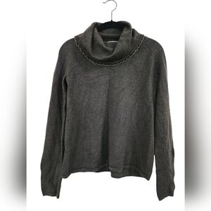 PENDELTON merino wool sweater, gray/green, cowl neck, size M